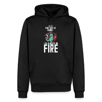 En tant que pompier, je suis toujours sur le sauveteur d’incendie F - Sweat à capuche Premium bio Homme - noir - Devant - Nico (187cm)