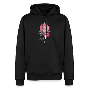 Blumen grafisch - Männer Premium Bio Hoodie - Schwarz - Vorne - Nico (187cm)