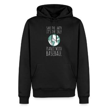 Baseball player Baseball - Men’s Premium Organic Hoodie - black - Front - Nico (187cm)