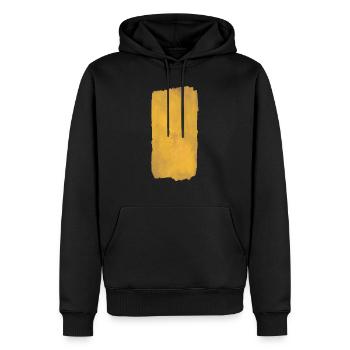 Fläche Gelb - Männer Premium Bio Hoodie - Schwarz - Vorne - Nico (187cm)
