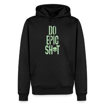Lustige Sprüche - DO EPIC SHIT - Männer Premium Bio Hoodie - Schwarz - Vorne - Nico (187cm)