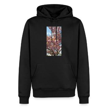 Fleurs de Sakura - Sweat à capuche Premium bio Homme - noir - Devant - Nico (187cm)