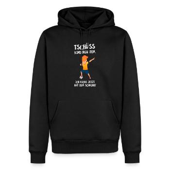 Tschüss Kindergarten - Fußball Kicken Einschulung - Männer Premium Bio Hoodie - Schwarz - Vorne - Nico (187cm)