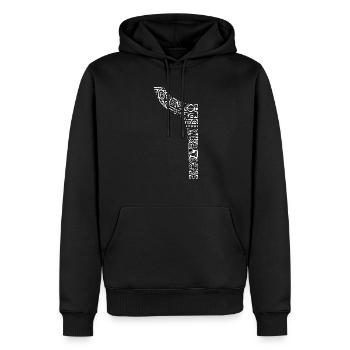 logo poitrine maori 5 blanc - Sweat à capuche Premium bio Homme - noir - Devant - Nico (187cm)