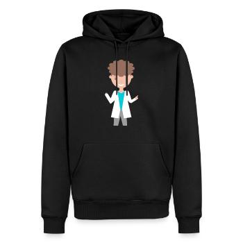 Person Illustratiert (Malte) - Männer Premium Bio Hoodie - Schwarz - Vorne - Nico (187cm)