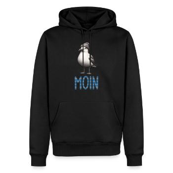 Endlich wieder Montag - Moin Möwe mit Beanie Mütze - Männer Premium Bio Hoodie - Schwarz - Vorne - Nico (187cm)