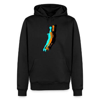 basketballer silhouette 3 - Männer Premium Bio Hoodie - Schwarz - Vorne - Nico (187cm)
