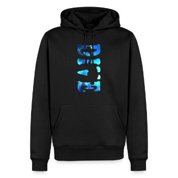 TAUCHEN - Männer Premium Bio Hoodie - Schwarz - Vorne - Nico (187cm)