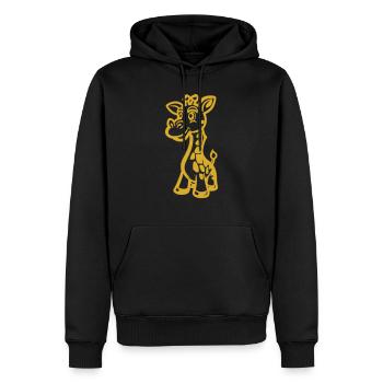 giraffe tier - Männer Premium Bio Hoodie - Schwarz - Vorne - Nico (187cm)