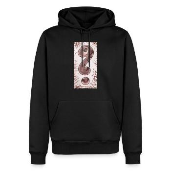 Point d’interrogation serpent brun étroit - Sweat à capuche Premium bio Homme - noir - Devant - Nico (187cm)