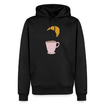 kaffee und croissant - Männer Premium Bio Hoodie - Schwarz - Vorne - Nico (187cm)
