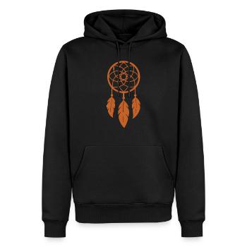 Capteur de rêves spirituel – Design minimaliste - Sweat à capuche Premium bio Homme - noir - Devant - Nico (187cm)