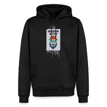 Der Mann mit dem Hut - Männer Premium Bio Hoodie - Schwarz - Vorne - Nico (187cm)