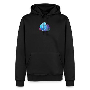 Lettre G - Sweat à capuche Premium bio Homme - noir - Devant - Nico (187cm)