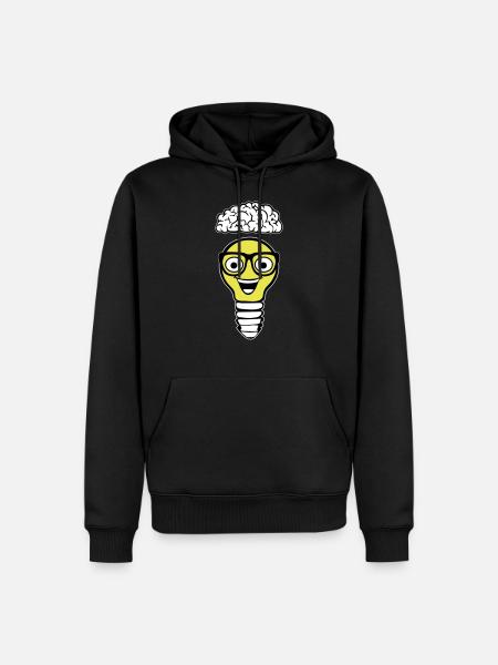 Nerd lightbulb and brain - Men’s Premium Organic Hoodie - black