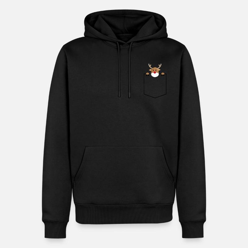 Rudolph dans une poche - Sweat à capuche Premium bio Homme - noir