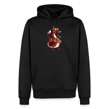 chinesischer Drache bei der Arbeit - Männer Premium Bio Hoodie - Schwarz - Vorne - Nico (187cm)