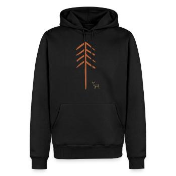 Long Tree with Cerf T-shirt - Men’s Premium Organic Hoodie - black - Front - Nico (187cm)