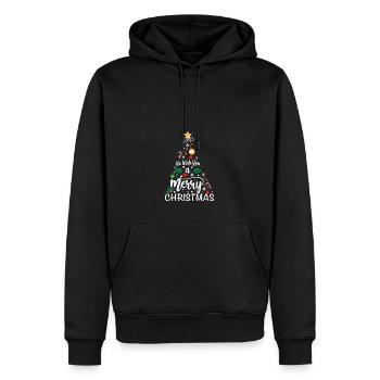 Unisexe Nous vous souhaitons un joyeux Noël - Sweat à capuche Premium bio Homme - noir - Devant - Nico (187cm)