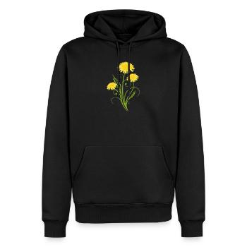Pissenlit réaliste, pissenlit, pissenlit - Sweat à capuche Premium bio Homme - noir - Devant - Nico (187cm)