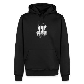 Ours polaire avec couronne sur une banquise - Sweat à capuche Premium bio Homme - noir - Devant - Nico (187cm)