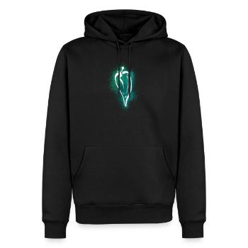 Schwarzlicht Neon Chili - Männer Premium Bio Hoodie - Schwarz - Vorne - Nico (187cm)