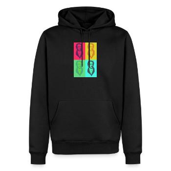 Goethe PopArt Four-Colour - Men’s Premium Organic Hoodie - black - Front - Nico (187cm)