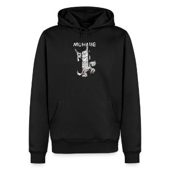 MUHmie I Kuh Mumie Wortspiel - Männer Premium Bio Hoodie - Schwarz - Vorne - Nico (187cm)