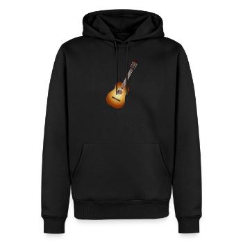 belle guitare acoustique dans des tons chauds - Sweat à capuche Premium bio Homme - noir - Devant - Nico (187cm)