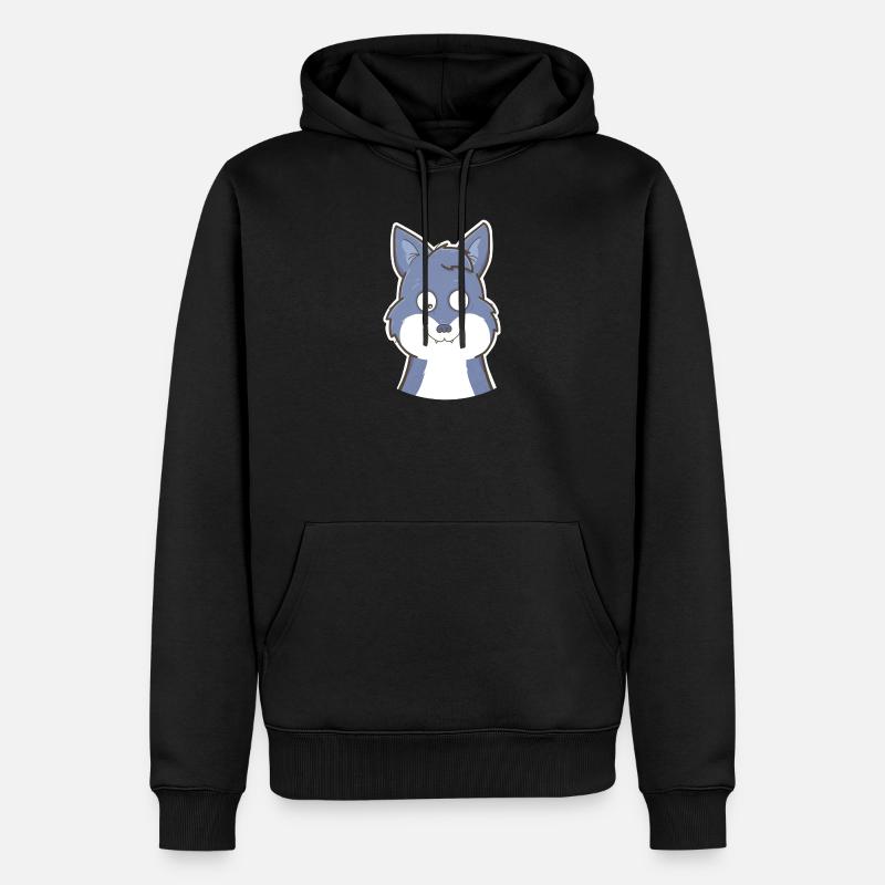 Wolf - Männer Premium Bio Hoodie - Schwarz