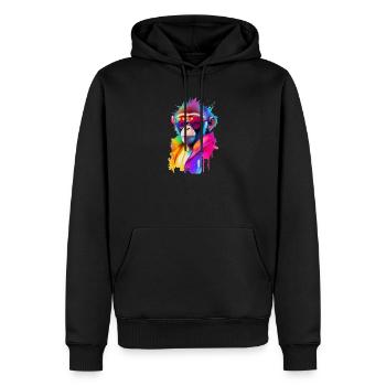 Monkey with sunglasses - Men’s Premium Organic Hoodie - black - Front - Nico (187cm)