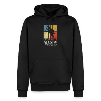 Falknerei - Männer Premium Bio Hoodie - Schwarz - Vorne - Nico (187cm)