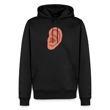 Großes Ohr - Männer Premium Bio Hoodie - Schwarz - Vorne - Nico (187cm)