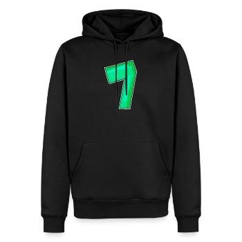 Zahl 7 Nummer Sieben - Männer Premium Bio Hoodie - Schwarz - Vorne - Nico (187cm)