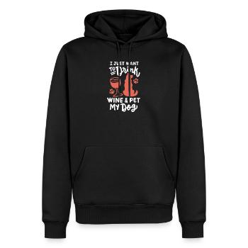 Hundeliebhaber Weintrinker - Männer Premium Bio Hoodie - Schwarz - Vorne - Nico (187cm)