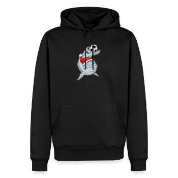 Delfin Weihnachten Fußball - Männer Premium Bio Hoodie - Schwarz - Vorne - Nico (187cm)