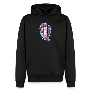 Dauphin - Sweat à capuche Premium bio Homme - noir - Devant - Nico (187cm)