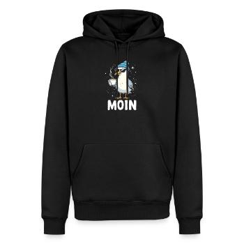 Moin Seagull Coffee Küste Norddeutschland - Männer Premium Bio Hoodie - Schwarz - Vorne - Nico (187cm)