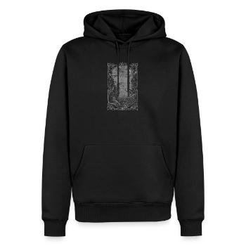 renard mystique - Sweat à capuche Premium bio Homme - noir - Devant - Nico (187cm)
