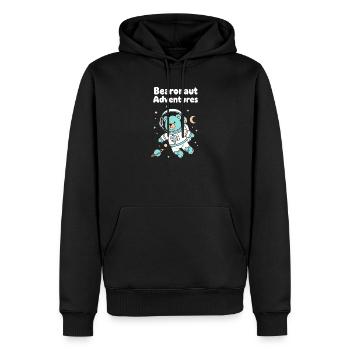 Bearonaut Abenteuer Raum - Männer Premium Bio Hoodie - Schwarz - Vorne - Nico (187cm)