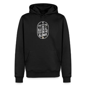 Everything I Love Illegal Expensive Blonde Männer - Männer Premium Bio Hoodie - Schwarz - Vorne - Nico (187cm)