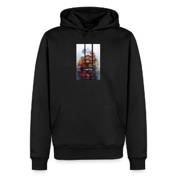 PAS BESOIN D’ADRESSE - Villa moderne de l’île d’automne - Sweat à capuche Premium bio Homme - noir - Devant - Nico (187cm)