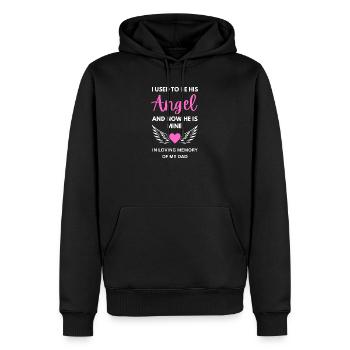 Mein Vater ist mein Engel Gedenk-Papa-Geschenk - Männer Premium Bio Hoodie - Schwarz - Vorne - Nico (187cm)