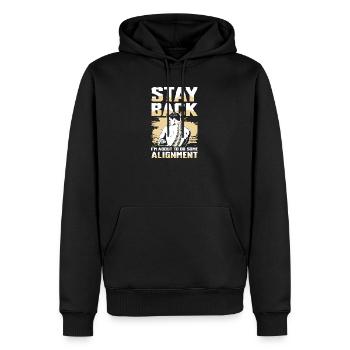 Retreat I'm doing an alignment - Men’s Premium Organic Hoodie - black - Front - Nico (187cm)