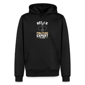 Table Tennis Ping Pong Table Tennis Player Gift - Men’s Premium Organic Hoodie - black - Front - Nico (187cm)