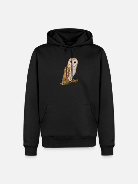 Schleiereule - Männer Premium Bio Hoodie - Schwarz