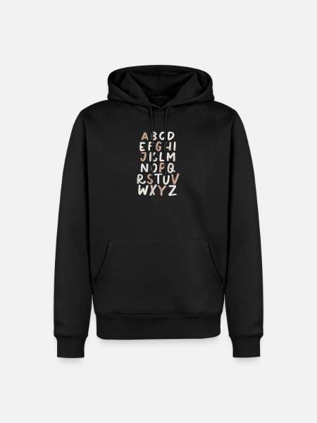 Alphabet Letters - Männer Premium Bio Hoodie - Schwarz
