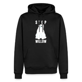 Willow Project - Männer Premium Bio Hoodie - Schwarz - Vorne - Nico (187cm)