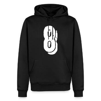 Maillot à 8 chiffres - Sweat à capuche Premium bio Homme - noir - Devant - Nico (187cm)