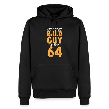 Bald Head Baldness Beard Bald Head - Men’s Premium Organic Hoodie - black - Front - Nico (187cm)